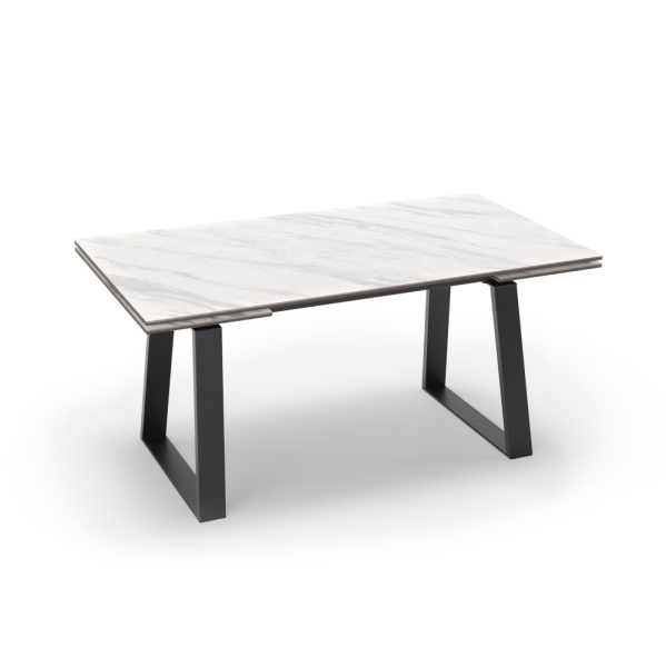 Стол HECTOR 160 Bianco Silver Ceramic, BK